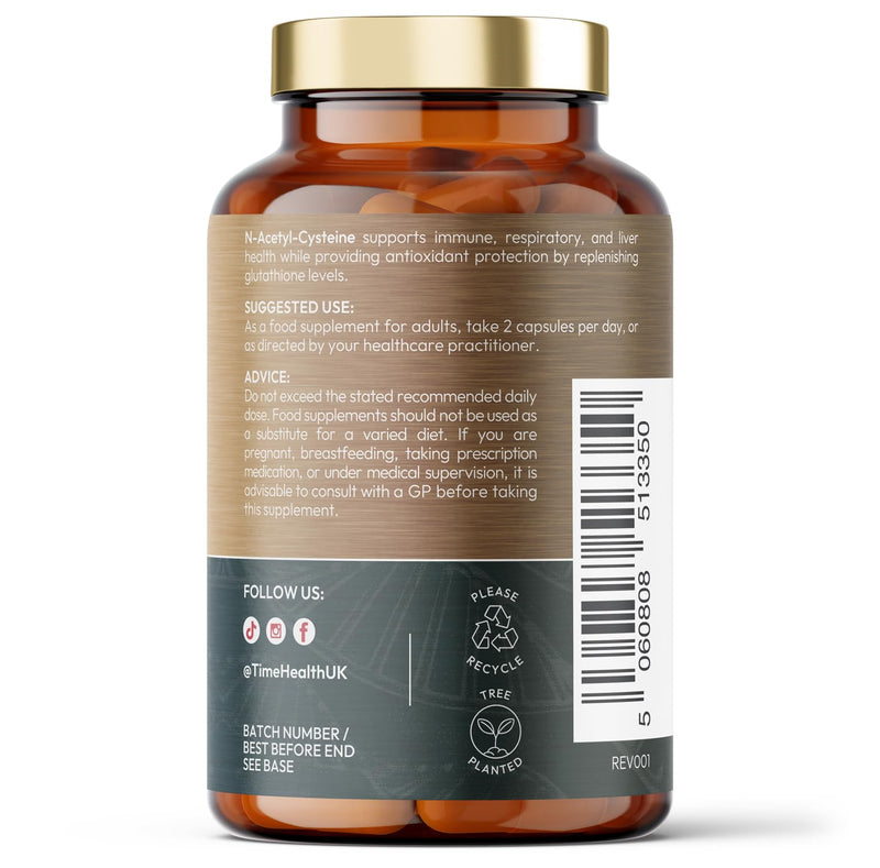 New: 1000mg NAC N-Acetyl-Cysteine - Ultra Pure 98.5% - 180 Capsules - 2/Day - Precursor to Super Antioxidant Glutathione - UK Made Supplement - GMP - Additive Free - Vegan