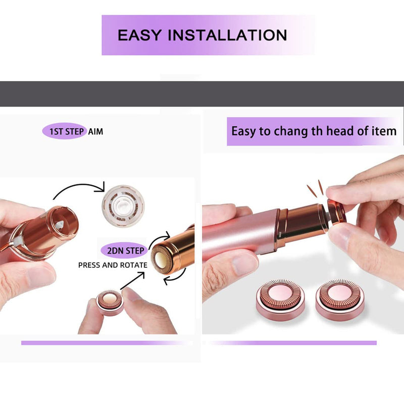 [Australia] - Facial Hair Remover Replacement Heads Gen 1 for Finishing Touch Flawless Facial Hair Removal,Effective Compatible with Flawless Shaver Tool for Women 18K Gold-Plated Rose Gold, 6 pcs,As Seen On TV. 6 Pcs Golden 