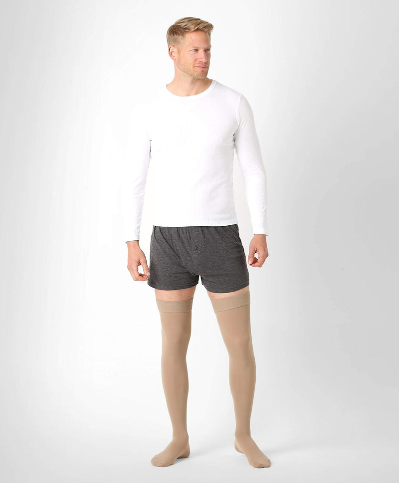 [Australia] - Pani TERESA MEDICA Medical Compression Stockings Women Men Thrombosis Stockings Support Stockings Knee-Length Compression Socks Class 2 20-30 mmHg Thrombosis Varicose Veins Edema Beige Size 2 - Long: A - Look at the third picture 
