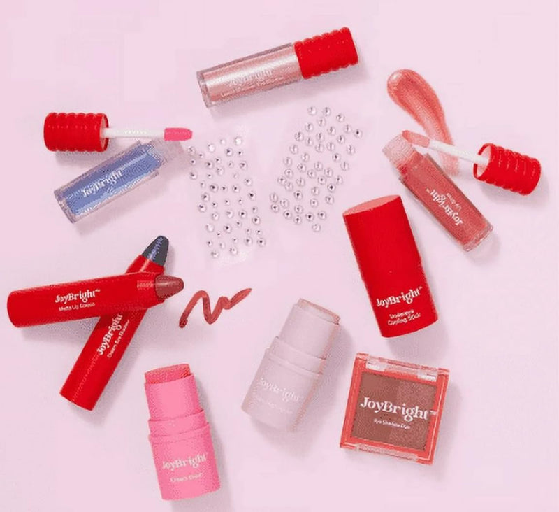 [Australia] - JoyBright Glam To Go Makeup Set, 10 Piece Collection with Lip Gloss, Lipstick, and Face Products 