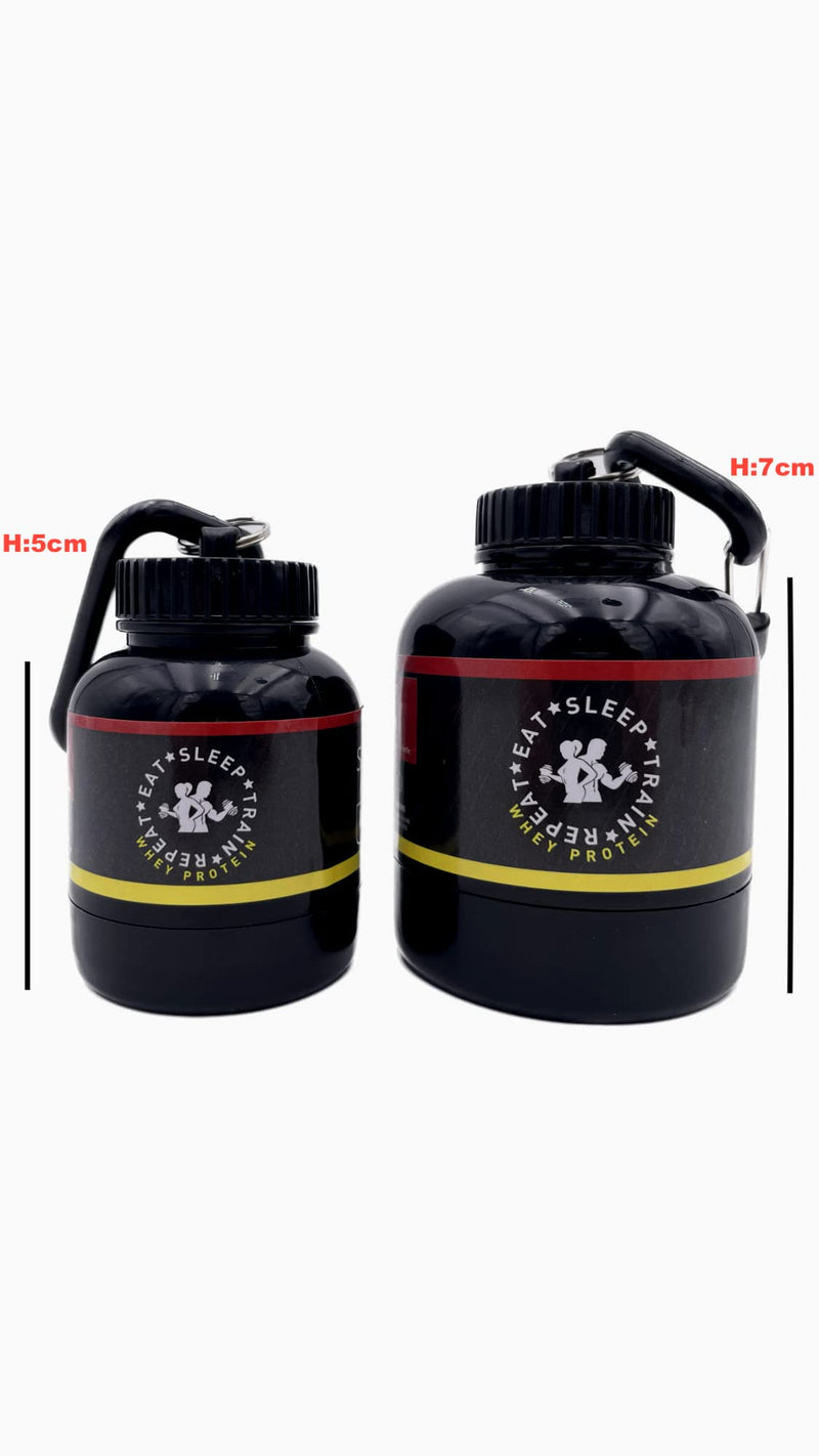 Eat Sleep Train Repeat Motivational Protein Holder, Kit 30 and 60 g, Whey Powder, Gym, Fitness