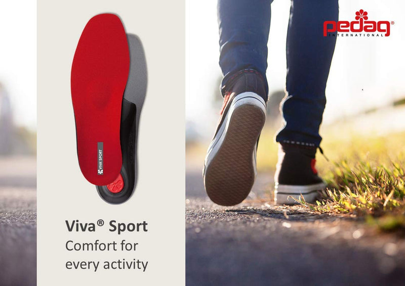 [Australia] - pedag Viva Sport insoles - sporty shoe insoles made of high-quality cushioning material | relieves pressure points on the sole of the foot | against joint and foot pain as well as back problems 39 EU Red Red 