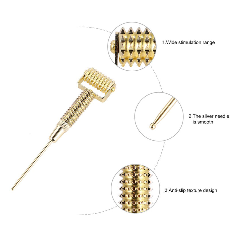 [Australia] - Roller Stick Copper Needle Ear Detecting Massager Spring Acupoint Flexible Acupuncture Golden Massage Er Pen Probe 