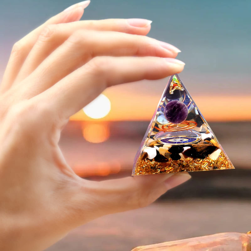 Horoscope Orgone Pyramid ， Healing Crystal Gift Set ，Zodiac Sign Stones to Companion Birthstone, for Astrology ，Reiki，Energy Generator, Meditation (Capricornus) Capricornus