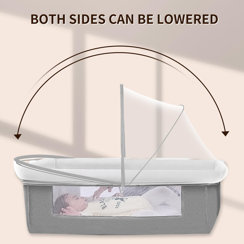 [Australia] - Bassinet Cover for Cats with Two-Way Zipper,Portable Bassinet Mosquito Net Cover,Mosquito Net to Keep Pets Out(White) White 