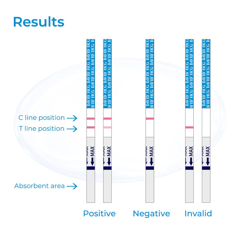 DAVID Ovulation and Pregnancy Test Strips Combo (50 LH + 10 HCG), High‑Sensitivity Fertility Test Kit for Home Family Planning Screening