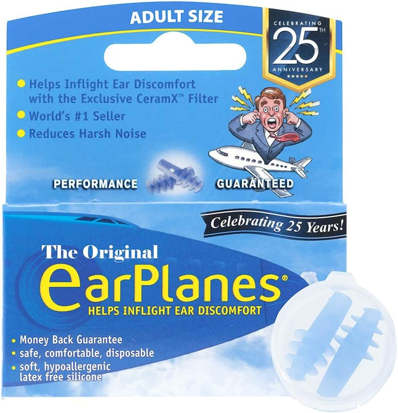 EarPlanes EP2 Ultra-Reusable Earplugs, Airplane Pressure Prevention Earplugs for Adults (? Pairs)