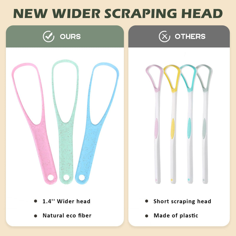 [Australia] - Tongue Scraper Cleaner PETA Approved Vegan Natural Eco Fiber Material 100% BPA Free Tongue Scrapers for Oral Care & Hygiene - 3 Count 