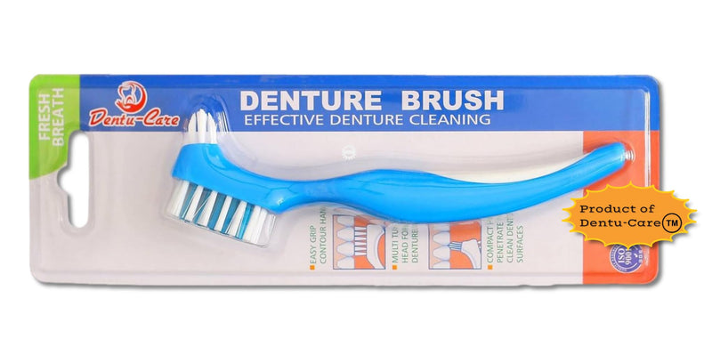 [Australia] - efferdent Mint Fresh and Clean Denture Cleanser, 252 Tablets Bundle with Bundle with Dentu-Care Denture Brush Specifically Designed to Gently Clean Hard to Reach Areas for Full Partial Dentures 