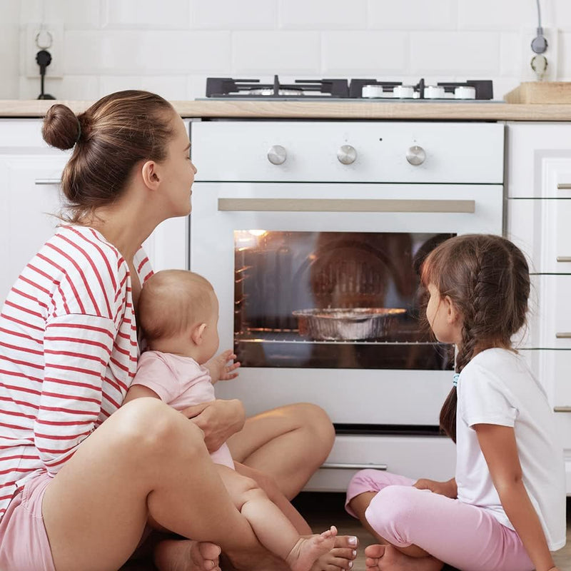 [Australia] - Moonybaby Childproof Oven Door Lock, Child Safety Oven Front Lock(ONLY for Flat Surface), Heat-Resistant, No Tool Needed, Jet Black 