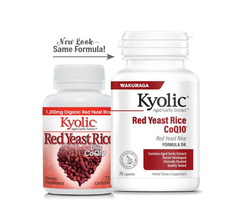 [Australia] - Kyolic Aged Garlic Extract Formula 114, Red Rice Yeast & Coq10, 75 Capsules (Packaging May Vary) Formula 114 Capsules 75 Count (Pack of 1) 