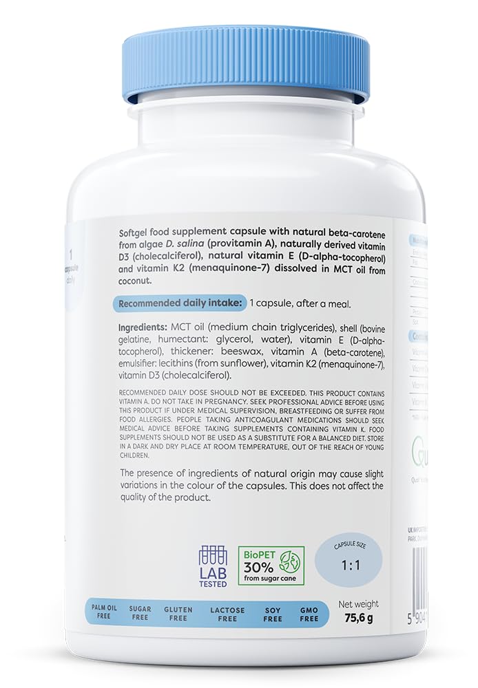 Osavi ADEK Vitamins – 120 Softgels | Supports Immunity, Bones & Skin | Natural Beta–Carotene, D3, E & K2 for Immune Defense, Strong Bones, Healthy Skin, Vision & Muscle Function 120 count (Pack of 1)