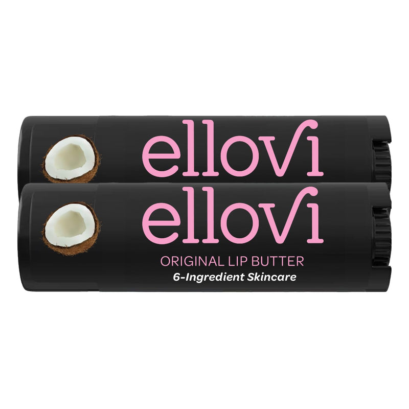 Natural Lip Butter Lip Balm - Original - Pure Enough to Eat - Made With Just 6 Vegan Ingredients - Moisturizing Lip Care for All Day Hydration (2-Pack)