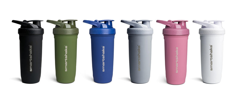 Smartshake Reforce Stainless Steel Protein Shaker Bottle - Non Insulated Unisex Gym Bottle | Metal Shaker Bottles - 900 ml | 30 oz - Leakproof Screw-On Lid - DEHP & BPA Free (Deep Rose) Deep Rose" Or "Pink
