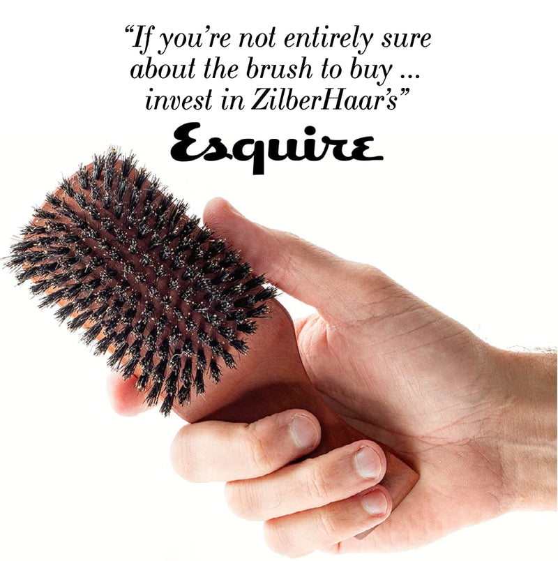 [Australia] - ZilberHaar Major Hair & Beard Brush for Men - Boar Bristles and Pearwood - All Beard and Hair Types - Made in Germany 