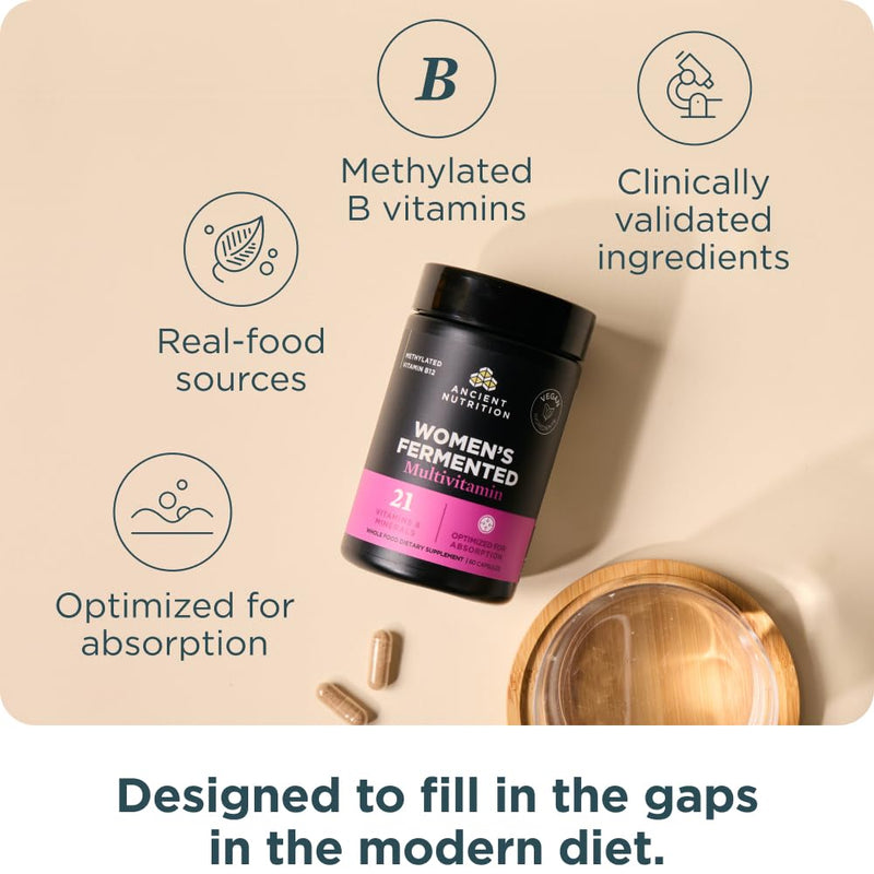 Ancient Nutrition Women's Fermented Methylated Multivitamin Women's Fermented Multi (60 count) 60 Count