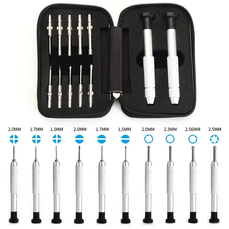 [Australia] - Precision Screwdriver Set, Eyeglass repair kit with 10-style screwdrivers/nose pads/4 in 1 portable screwdrivers/ear hook/tweezer for eyeglasses sunglass watch calculator (with 70-style screws) 