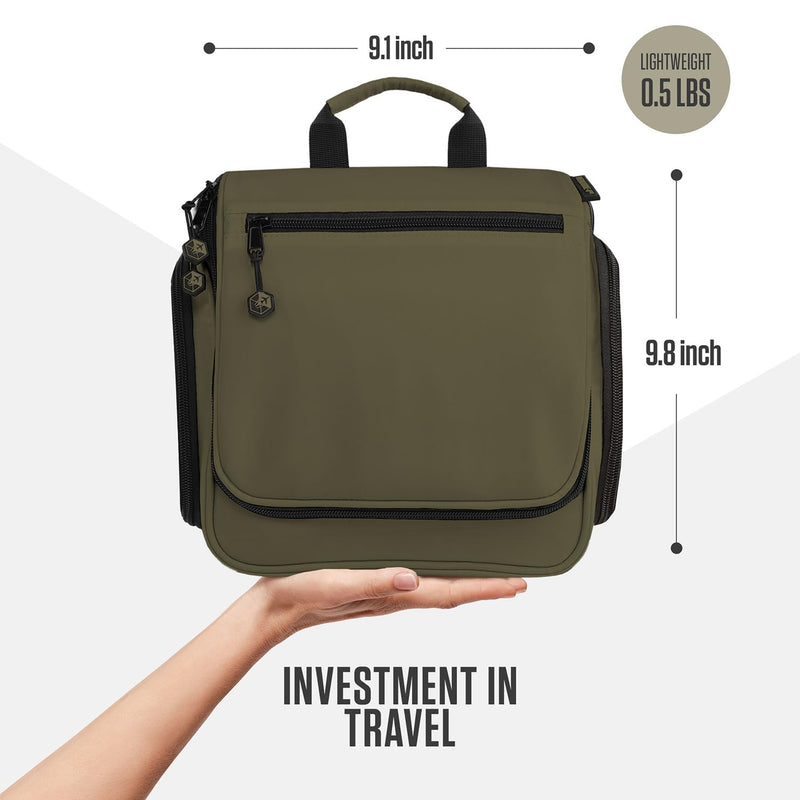 VENTURE 4TH Travel Toiletry Bag & Quick Dry Towel Set - Ideal Travel Bundle for Camping, Hiking, Backpacking and Business Trips - Size L Travel Towel