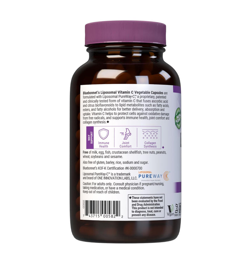 BlueBonnet Nutrition Liposomal Vitamin C 1000 mg, 180 Vegetable Capsules | Immune & Joint Comfort; Non-GMO, Vegan, Kosher, Gluten-Free, Soy-Free 180 Count (Pack of 1)