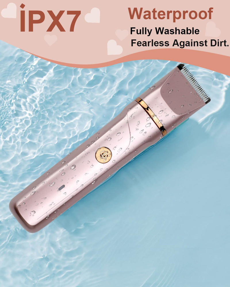 [Australia] - RAXMETRY facial hair remover for women, 2-in-1 electric shaver for women, intimate razor for women, rechargeable with USB charging station, trimmer for bikini area underarms, Ipx7 waterproof pink red 