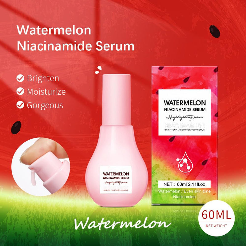 2 Pcs Watermelon Moisturizer Glow Priming Serum,Hydrating & Brighten with Hyaluronic Acid Lightweight Facial Serum.