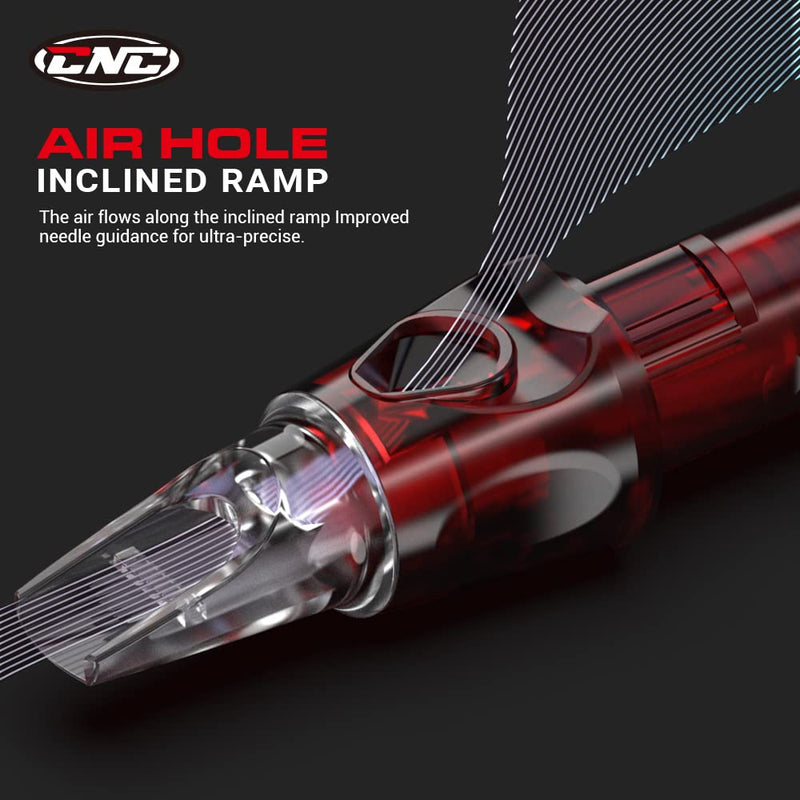 [Australia] - CNC 3RL Tattoo Needles Cartridge 20Pcs #10 Bugpin Disposable Needles Round Liner with Membrane EN04-20-1003RL 1003RL red 