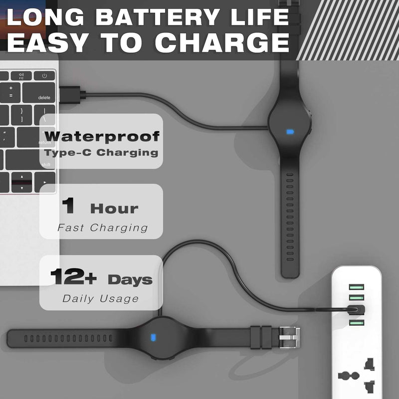 [Australia] - LED Children Digital Pedometer Watch, Waterproof Sport Wristwatch, with Step Counter, Calories, Calendar for Kids Boys Girls Black 