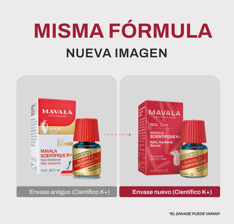 MAVALA Scientifique K+ Keratin Hardener Strengthener | Protect Nails | Avoid Breaking and Splitting | Supports Natural Keratinization | Multi-color, 0.16 Fl Oz