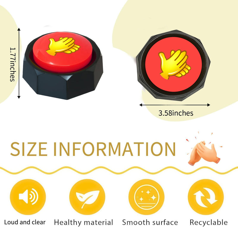 [Australia] - Applause Button - Button Applauds When Pressed - Add Extra Fun to Your Life-Easy Buttons-Sound Buzzer with Applause Noise Maker Buzzer 