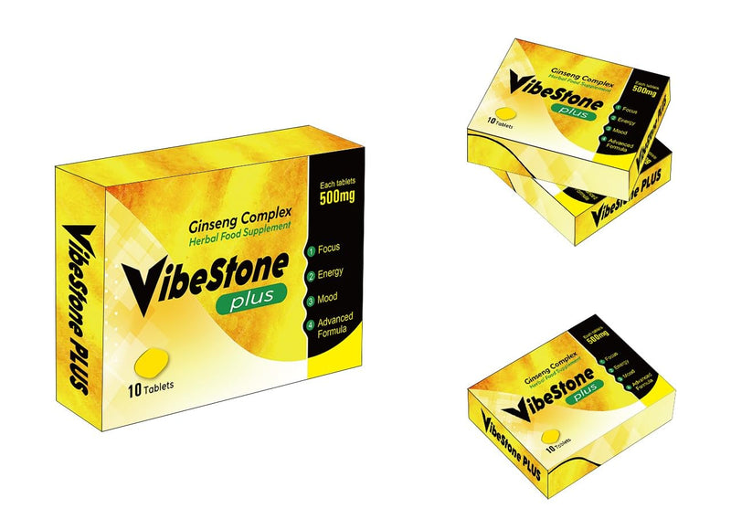 VIBESTONE Plus - Extra Stronger Harder Gold Standard 500MG | Maximum Duration, Immediate Effect, Without Contraindications, 100% Natural LIBIDO Power Booster 10 Ginseng Tablets