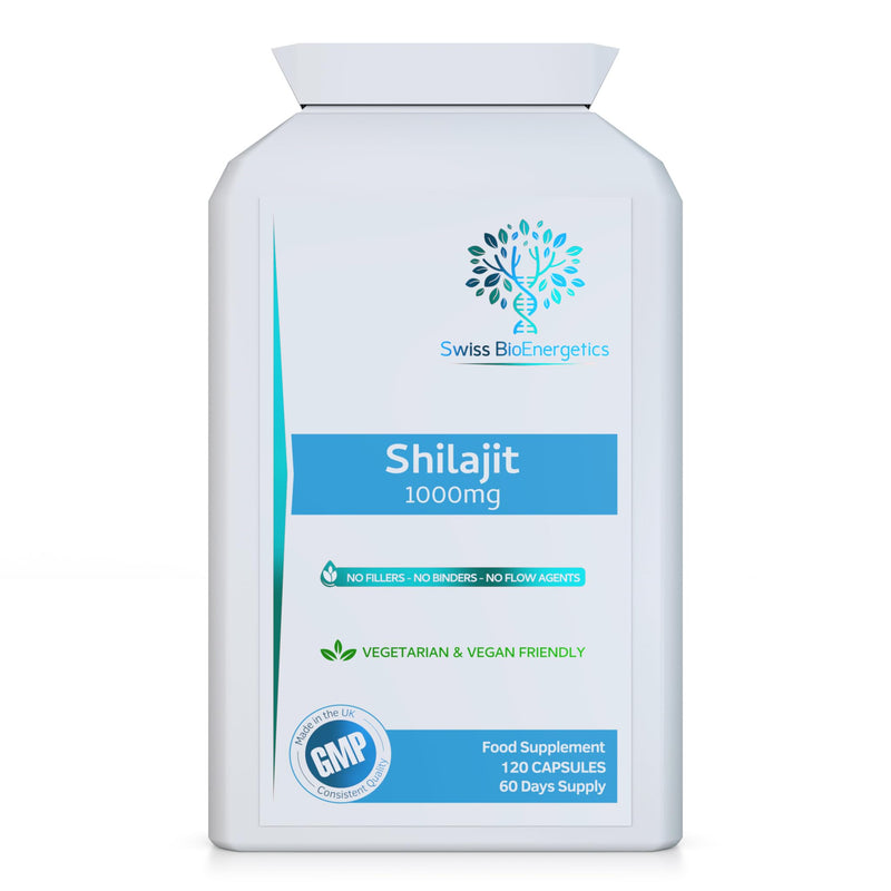 Shilajit 1000mg – containing Natural Fulvic Acid - 100% Pure Extract; No fillers, No Binders, No Flow Agents – Manufactured and Tested in the UK - Suitable for Vegetarians and Vegans