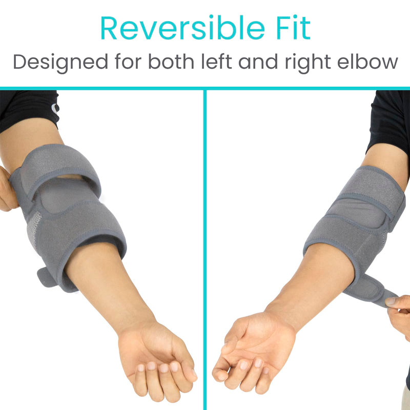 [Australia] - Vive Elbow Brace - Tennis Compression Sleeve - Wrap for Golfers, Bursitis, Left or Right Arm - Tendonitis Support Strap for Golf, Men and Women - Epicondylitis and Sports Recovery (Gray, Standard) Gray 