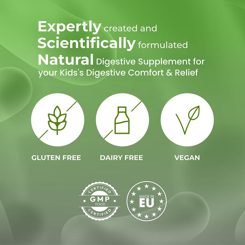Biogut Bacfibre Kids Psyllium Husk (Ispaghula Husk) Fibre with High Strength 6 Billion Friendly Bacteria - Supports Constipation Relief and Stool Regularity -14 Sugar Free Sachets