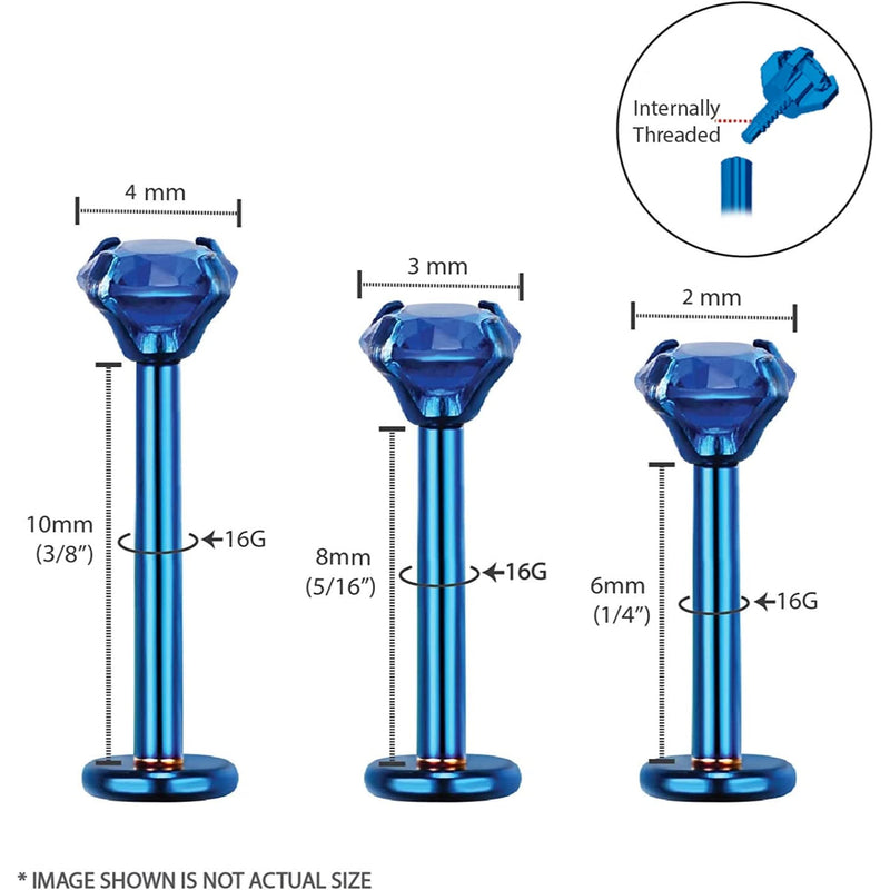 [Australia] - BodyJ4You 4PC Labret Tragus Cartilage 16G Studs - Aftercare Bump Treatment Keloid Removal 