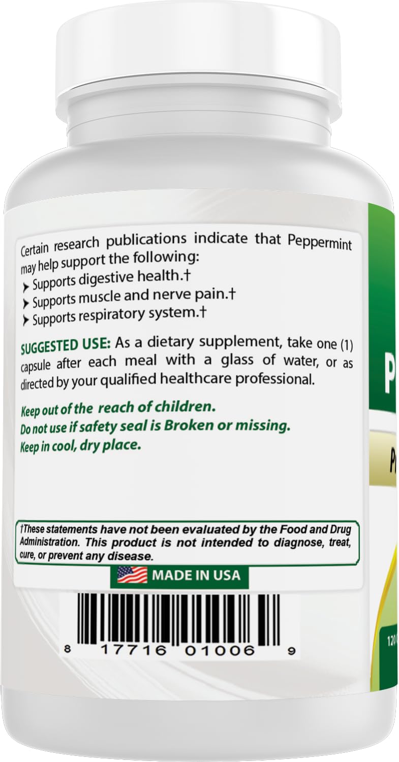 [Australia] - Best Naturals Peppermint Oil Bowel Soothing Dietary Supplement, 250 mg, 120 Count 120 Count (Pack of 1) 
