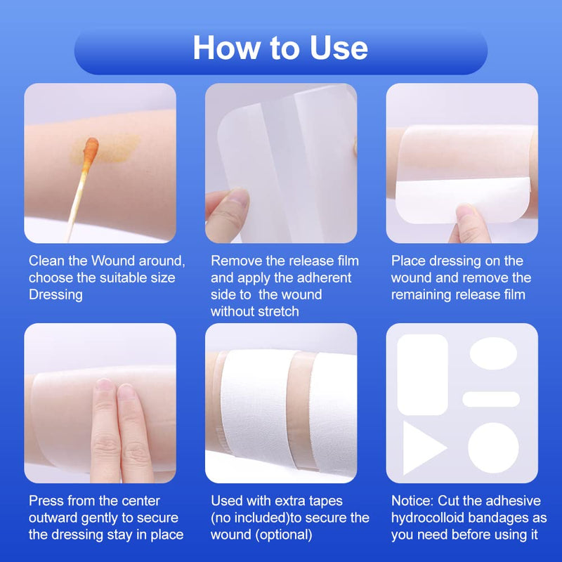 [Australia] - 20 Packs Hydrocolloid Bandages 2x2, HSA FSA Eligible, Small Hydrocolloid Gel Bandages for Wounds, Wound Healing Bed Sore Bandages 2"x2"(20 Dressings) 