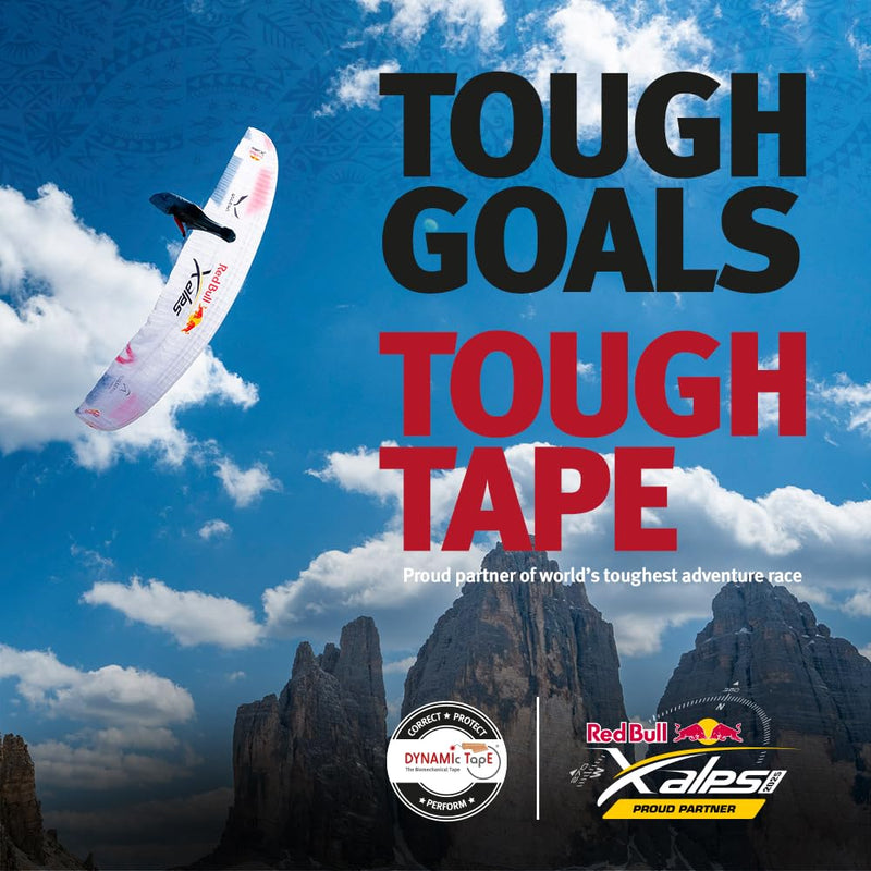 Dynamic Tape® Red Bull X-Alps Edition – Eco-Friendly Biomechanical Sports Tape for Injury Support | Physio Tape for Knee, Shoulder, Back & Muscles | Durable Kinesiology Tape for Athletes | 2" (1) 1