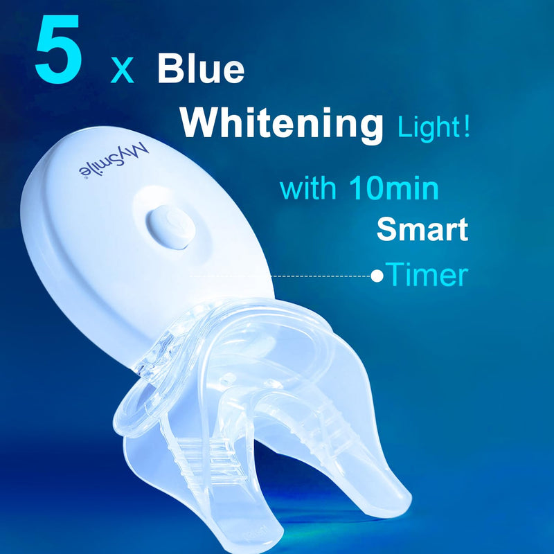 [Australia] - MySmile Teeth Whitening LED Light with Teeth Whitening Trays, Tooth Whitening Accelerator Light for Whitening Teeth, Mouth Tray Teeth Whitener Enhancer Light Trays - Only 1Pcs Light Blue 