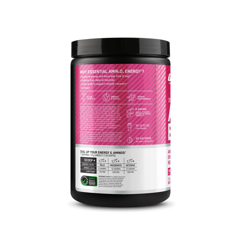 Optimum Nutrition Amino Energy - Pre Workout with Green Tea, BCAA, Amino Acids, Keto Friendly, Green Coffee Extract, Energy Powder - Watermelon, 30 Servings (Packaging May Vary) 9.5 Ounce (Pack of 1)