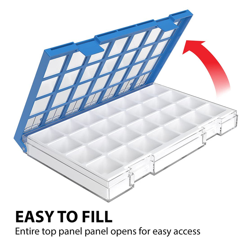 EZY DOSE Weekly AM/PM (7-Day) Daily Practidose Pill Planner, Medicine Case, Vitamin and Supplement Organizer, Large Easy Fill Compartments, 4 Times a Day, 28 Compartments, Clear Lids, Blue, BPA Free Large 12.25"x7.75"x1.5" (Pack of 1)
