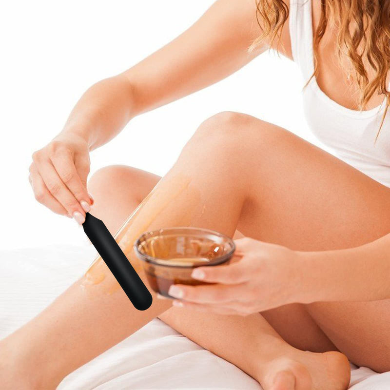 [Australia] - 10 Pcs Non-Stick Wax Spatulas, Large Silicone Sticks Reusable Hair Removal Applicator Makeup Scraper for Home Salon Body Use Black 