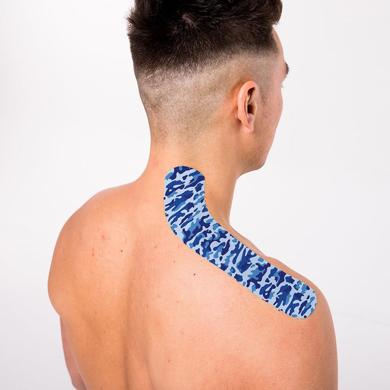 CureTape Art | Kinesiology Tape for Body Pain | Elastic Therapeutic | Waterproof Athletic | Long-Lasting Medical K (Army Blue) Army Blue