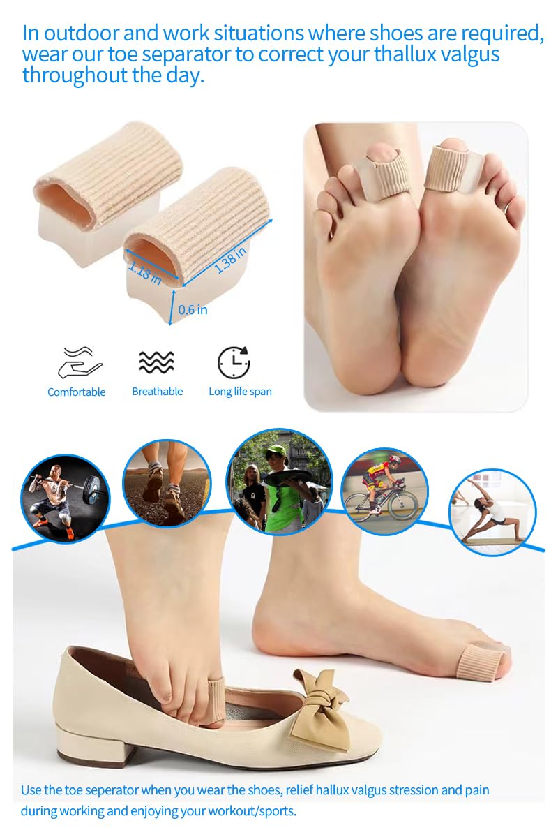 [Australia] - Generic Bunion Corrector for Hallux Valgus, Adjustable Knob Bunion Splint, Toe Straightener with Non-Slip Heel Strap, Toe Separator, Day and Night Support., White 