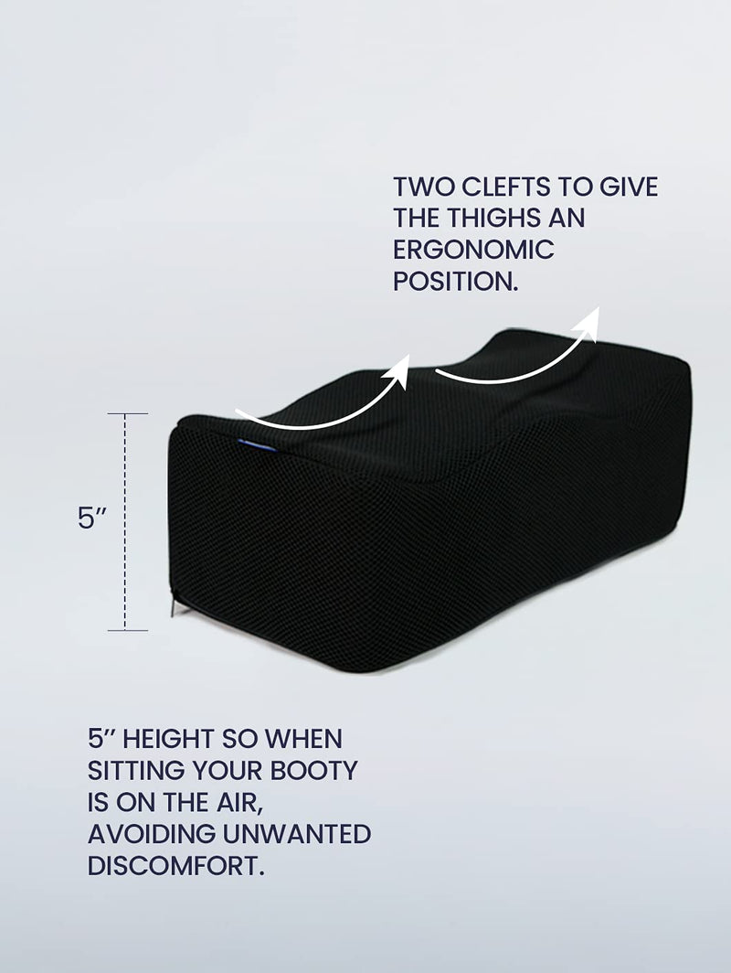 [Australia] - BE SHAPY C001 BBL Recovery After Surgery Firm Memory Foam Lumbar Support Butt Pillow Firm - Black Unique 