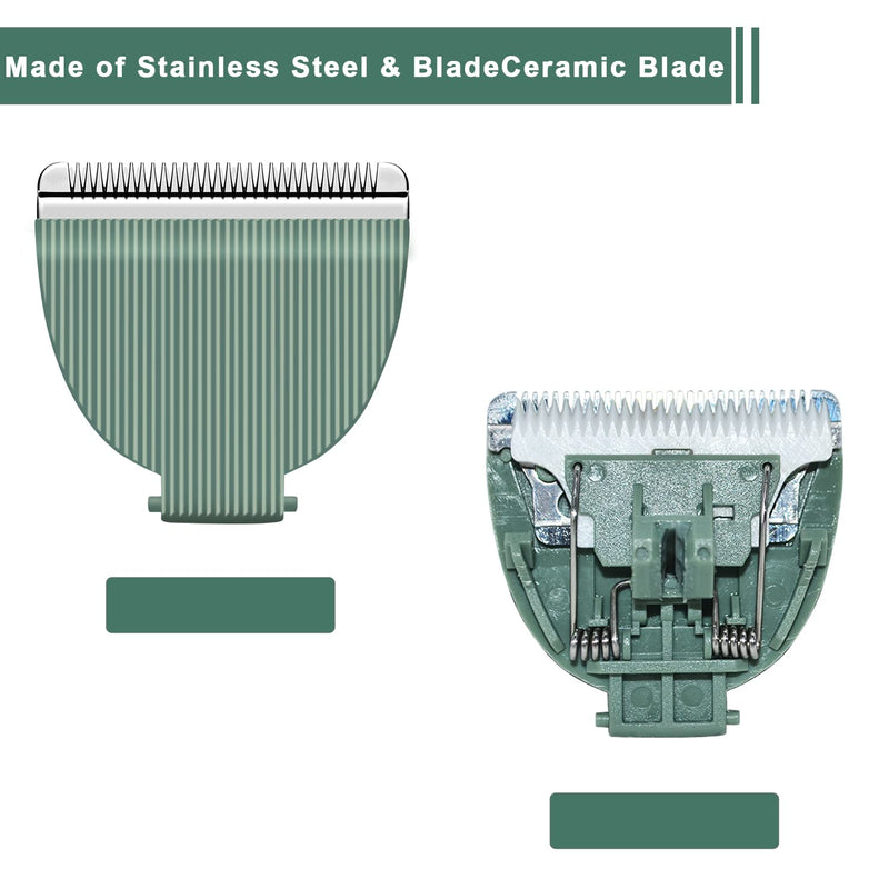 Audoc 3PCS Replacement Blades for Meridian Trimmer,Hygienic Ceramic Hair Replacement Blades for Meridian Body Trimmer (Onyx & Sage),Green 3PC