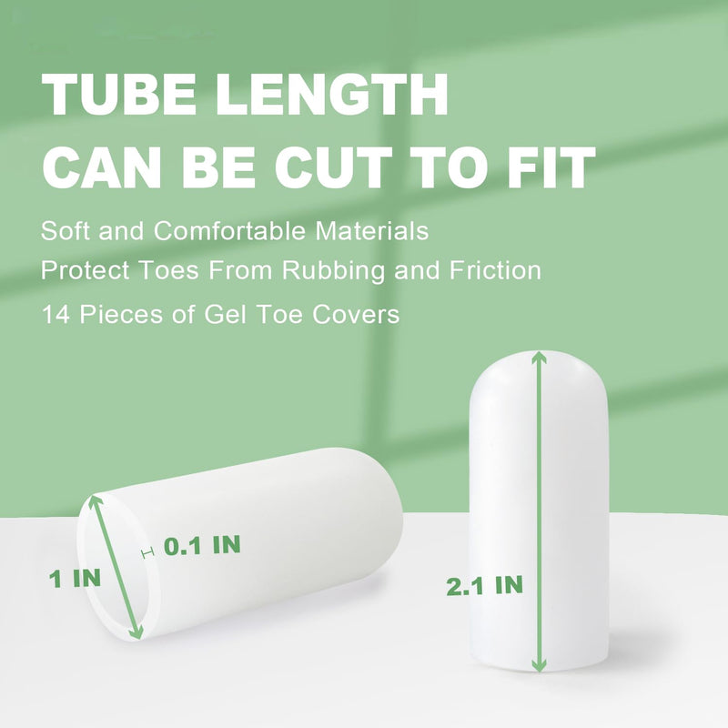 [Australia] - Niupiour Silicone Big Toe Protectors for Women and Men, 14 Pieces of Gel Toe Covers for Missing or Ingrown Toenails, Toe Caps and Sleeves for Shoes, Protect Toe from Rubbing and Friction 