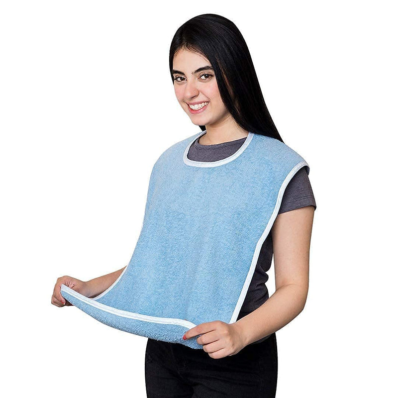 [Australia] - Avalon Towels Adult Bibs For Women & Adult Bibs for Men - Terry Cloth Adult Bibs for Eating, Bibs for Adults Senior Citizens Pack of 4 Blue 