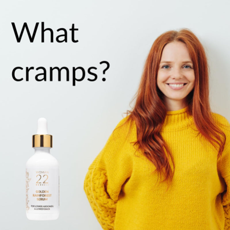 [Australia] - Period Pain Relief Serum | For Cramps, Bloating, PMS | All Natural | Soothing, Fast-Acting Relief for Menstrual Discomfort | No Hormones, Non-GMO Formula | Woman 22¬Æ Golden Rainforest Serum 2 oz 