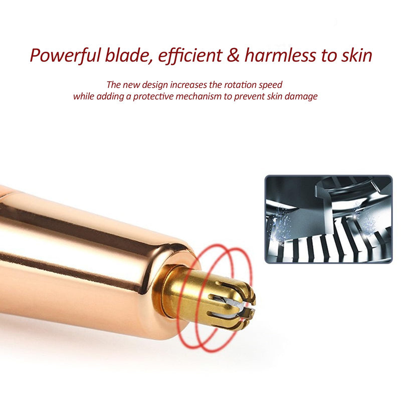 [Australia] - Facial Hair Remover for Women Face, 4 in 1 Electric Eyebrow Trimmer for Nose Neck Leg Arm Armpit Bikini Hair with USB Cable 