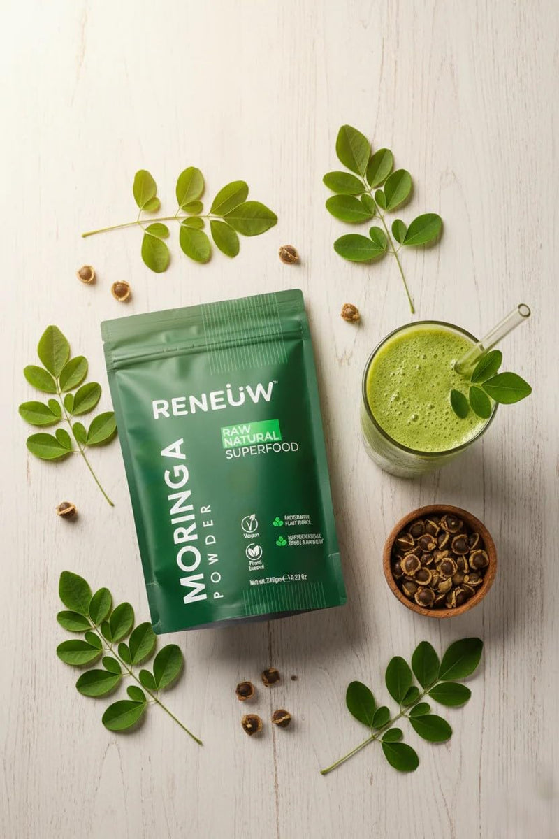 Moringa Powder, Pure Moringa Olifera Powder for Smoothies Drinks Tea, Natural Superfood with Antioxidants and Immune Vitamins Support, Resealable Bag, 7oz